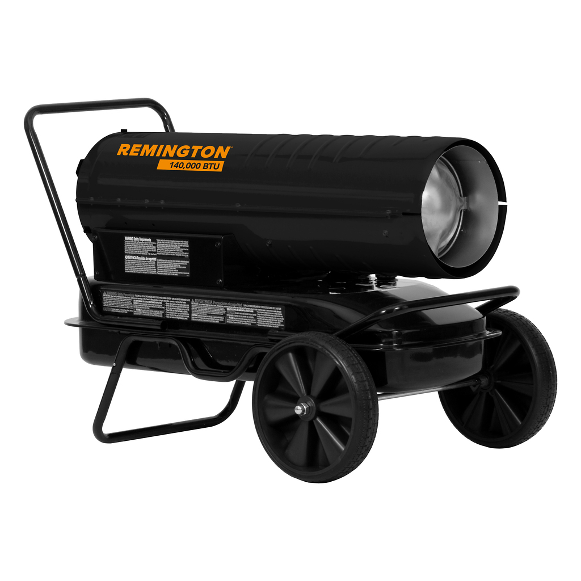Remington Kerosene/Diesel Forced Air Heater - 140,000 BTU, Built-In Thermostat, Heavy-Duty Wheels, Model# REM-140T-KFA-B